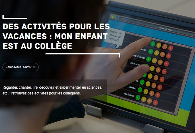 Des activités pour les vacances: mon enfant est au collège