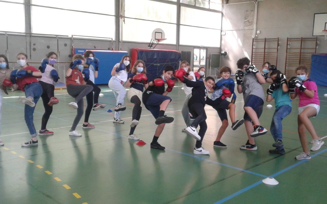 La team Savate Boxe Française reçoit au collège